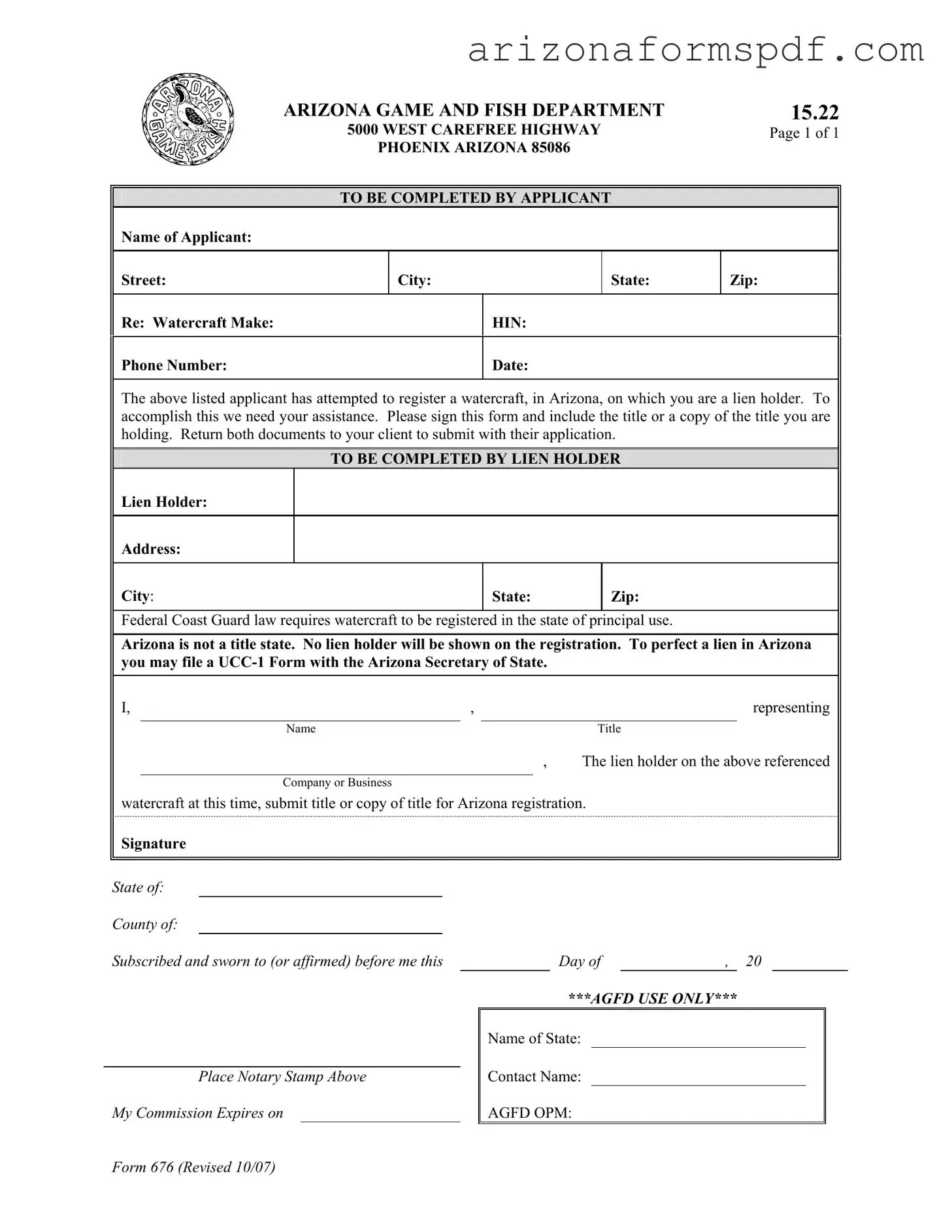 Fill in Your Arizona 676 Form