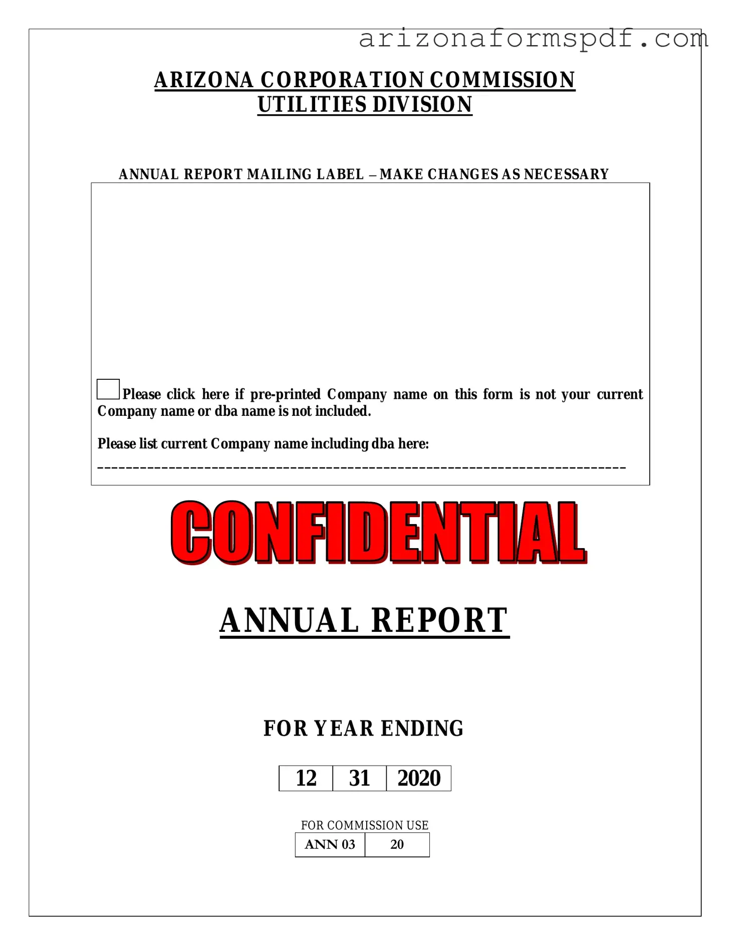 Fill in Your Arizona Annual Report Form