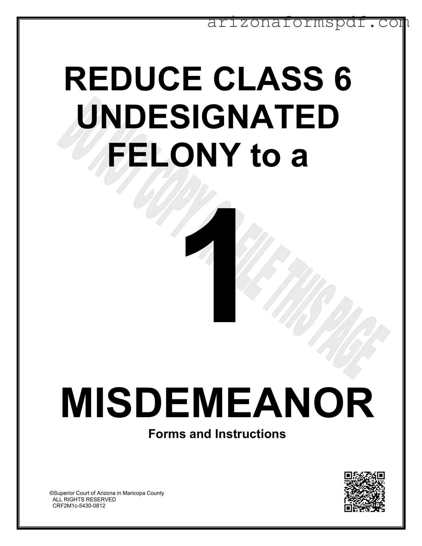 Fill in Your Arizona Class 6 Undesignated Felony Form