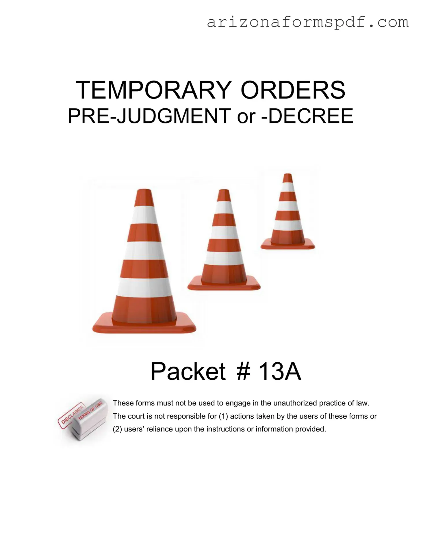 Fill in Your Arizona Temporary Orders Form