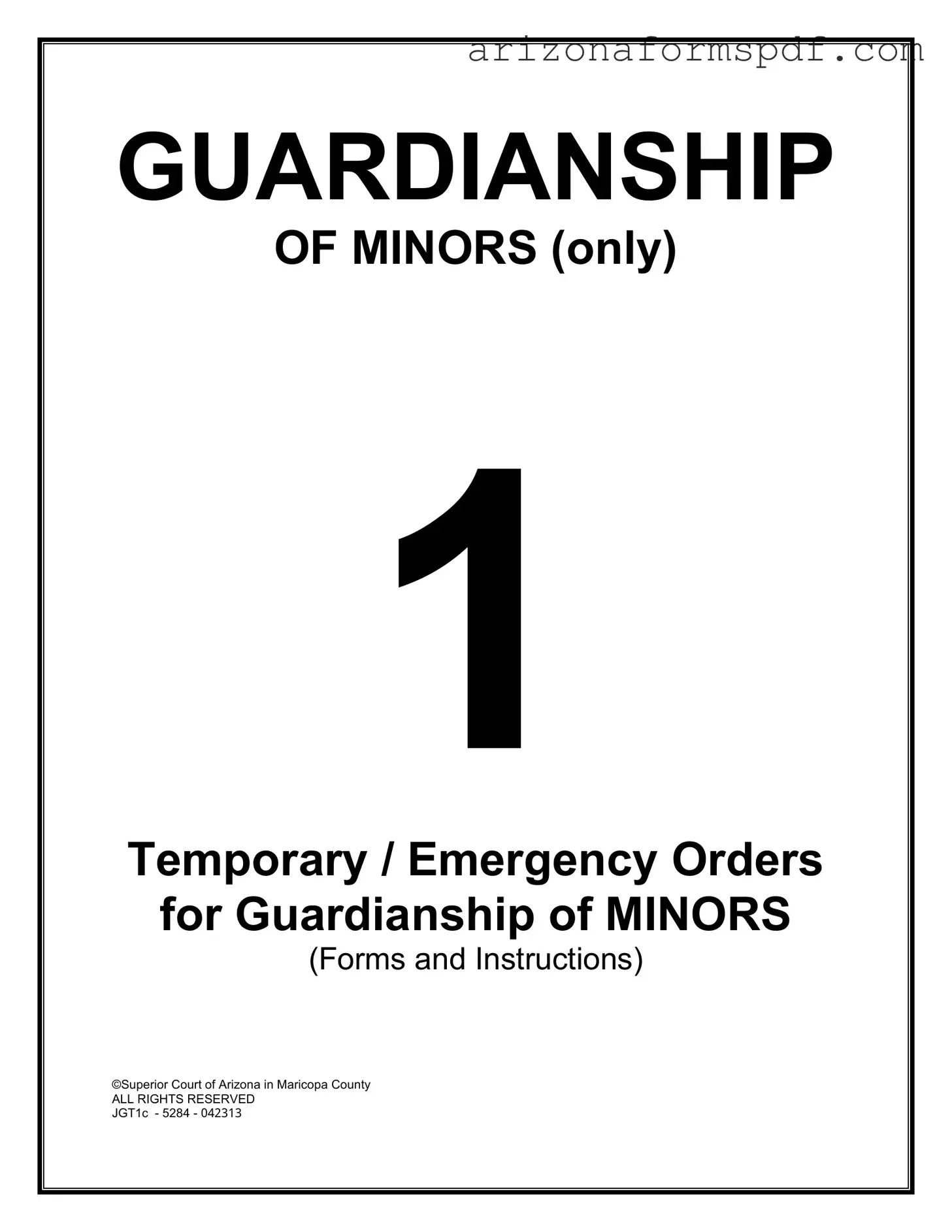 Fill in Your Guardianship Of Minors Arizona Form