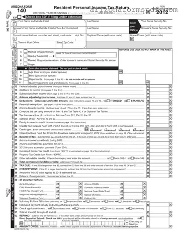 Fill in Your Arizona 140 Form