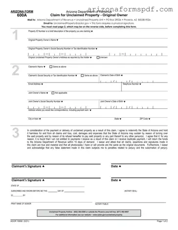 Fill in Your Arizona 600A Form