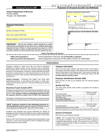 Fill in Your Arizona A1 Wp Form