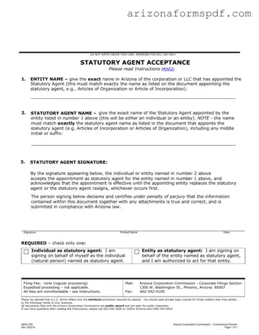 Fill in Your Arizona Agent Form