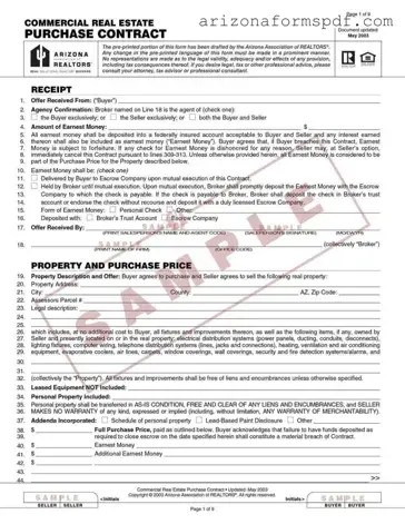 Fill in Your Arizona Commercial Real Contract Form