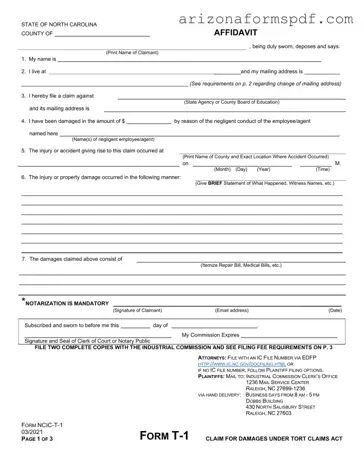 Fill in Your Arizona Tort Claim Form