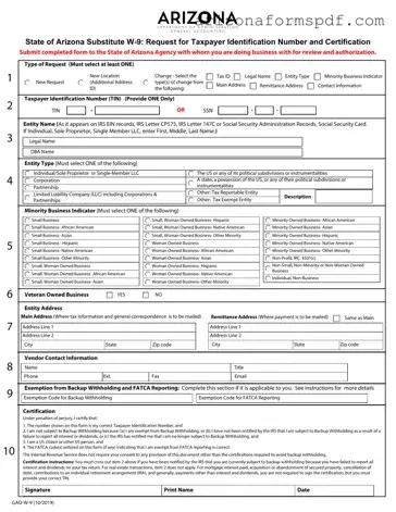 Fill in Your Gao W 9 Arizona Form
